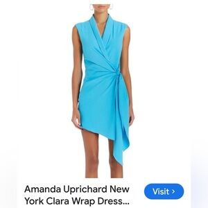 Amanda Uprichard Vibrant Teal Blue Mini Dress